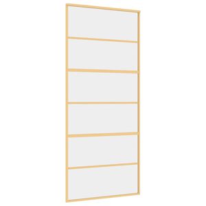 vidaXL Ușă glisantă, auriu, 90x205 cm, sticlă ESG mată și aluminiu