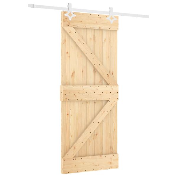 vidaXL Ușă glisantă cu set de feronerie 80x210 cm, lemn masiv de pin