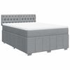 vidaXL Pat continental cu saltea, gri deschis, 160x200 cm, textil