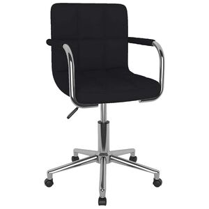 vidaXL Scaun de birou pivotant, negru, material textil