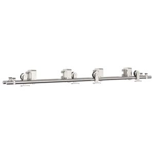 vidaXL Set piese pentru ușă glisantă, argintiu, 183 cm oțel inoxidabil