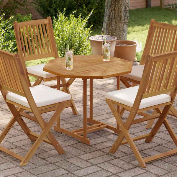 vidaXL Blat de masă, 80x80x2,5 cm, octogonal, lemn masiv de tec