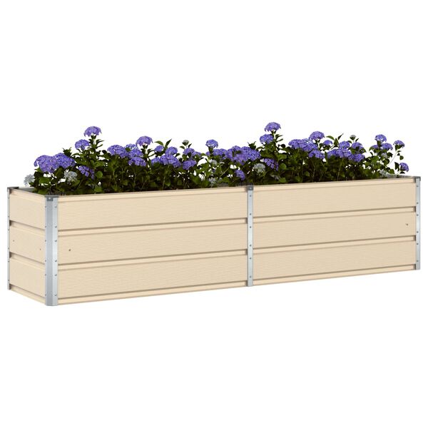 vidaXL Jardinieră Creme 480 x 50 x 45 cm Oțel Galvanizat