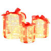 vidaXL Decorație cutie de cadou 3 buc. Alb cald 20 x 20 x 21 cm Acril