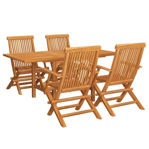 vidaXL Set mobilier de grădină, 5 piese, lemn masiv de tec