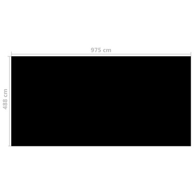 vidaXL Prelată piscină, negru, 975 x 488 cm, PE