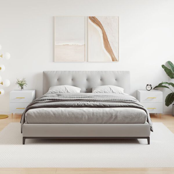 vidaXL Noptiere, 2 buc., alb, 40x35x47,5 cm, lemn compozit