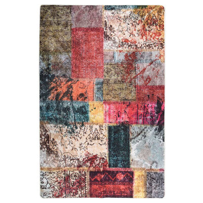 vidaXL Covor lavabil, mozaic multicolor, 80x150 cm, antiderapant