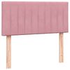 vidaXL Pat box spring cu saltea, roz, 80x210 cm, catifea