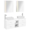 vidaXL Set de mobilier pentru baie 5 pcs Alb Lemn prelucrat și sticlă
