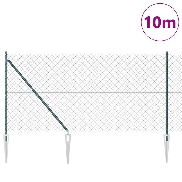 vidaXL St&acirc;lp de gard. Verde 10 x 1,4 m (mesh de 60 x 60 mm)