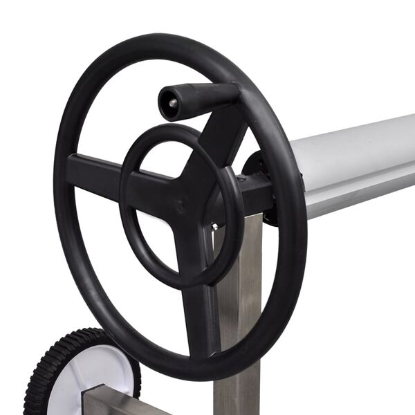 Derulator de prelată pentru piscină cu suport din oțel