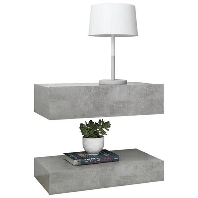 vidaXL Noptieră, gri beton, 60x35 cm, lemn prelucrat
