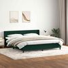 vidaXL Pat box spring cu saltea, verde &icirc;nchis, 180x220 cm, catifea