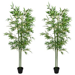vidaXL Copac Bambus Artificial 2 buc. Verde 60 x 18 x 190 cm