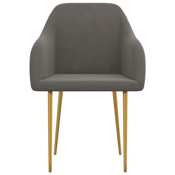 vidaXL Scaune de bucătărie, 6 buc., gri &icirc;nchis, catifea