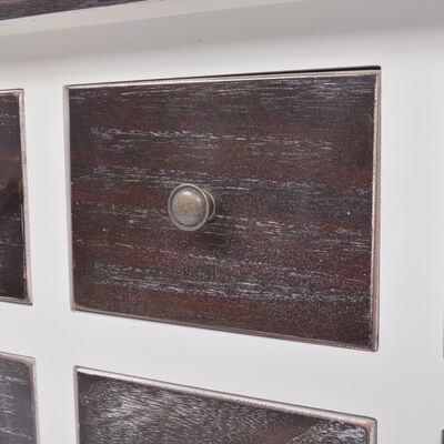 vidaXL Dulap consolă cu 6 sertare, maro și alb, lemn
