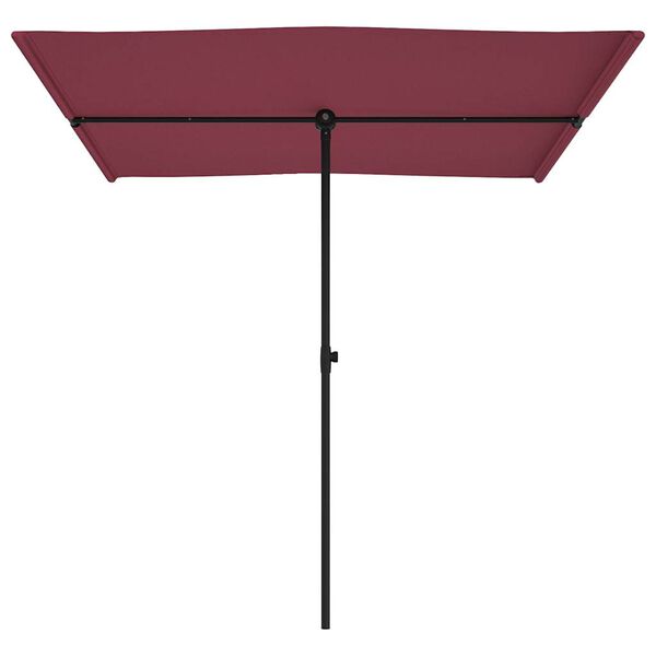 vidaXL Umbrelă de soare de exterior, stâlp aluminiu, bordo, 2x1,5 cm