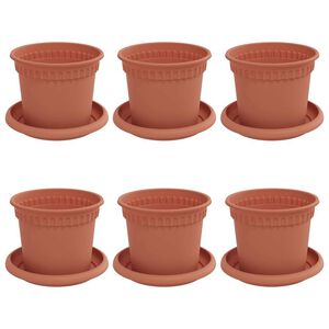 vidaXL Ghivece pentru plante 6 pcs Roșu cărămidă &Oslash; 12,5 x 10 cm