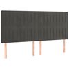 vidaXL Tăblie de pat gri &icirc;nchis 200x5x118/128 cm catifea