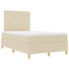 vidaXL Pat cu arcuri cu saltea cu headboard Crem 120 x 190 cm țesătură