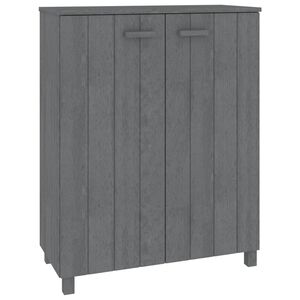 vidaXL Dulap CD-uri &bdquo;HAMAR&rdquo;, gri &icirc;nchis 85x40x108 cm, lemn masiv pin