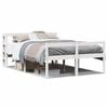 vidaXL Cadru de pat senior cu tăblie, alb, 150x200 cm, lemn masiv pin