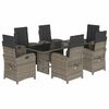 vidaXL Set mobilier de grădină cu perne, 7 piese, gri, poliratan