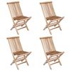 vidaXL Scaun de grădină pliant 4 pcs natural Lemn solid de tec