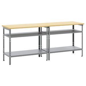 vidaXL Set banc de lucru 2 buc. Bej și gri Oțel vopsit electrostatic