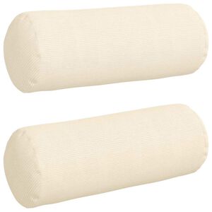 vidaXL Perne Bolster 2 pcs Crem &Oslash; 25 x 70 cm Țesătură din corduroy