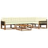 vidaXL Set de canapele de exterior cu pernă 6 pcs Natural și Crem