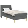 vidaXL Cadru de pat cu saltea Gri &icirc;nchis 90 x 200 cm țesătură