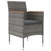 vidaXL Set mobilier de grădină cu perne, 9 piese, gri și negru