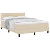 vidaXL Pat cu arcuri cu pernă cu headboard Crem 140 x 190 cm țesătură