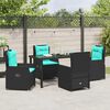 vidaXL Set de masă pentru grădină 5 pcs Negru Rattan poli