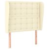 vidaXL Tăblie de pat cu aripioare, crem, 93x23x118/128 cm, piele eco