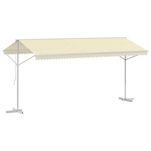 vidaXL Copertină cu structură independentă, crem, 500 x 300 cm