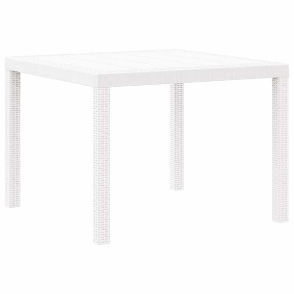 vidaXL Masă de grădină pentru dining Alb 100 x 100 x 73 cm poliratan