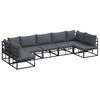 vidaXL Set de canapele pentru grădină 7 buc. Negru Aluminiu