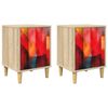 vidaXL Dulap de noapte HEESCH 2 buc. Stejar Sonoma 36 x 33 x 50 cm