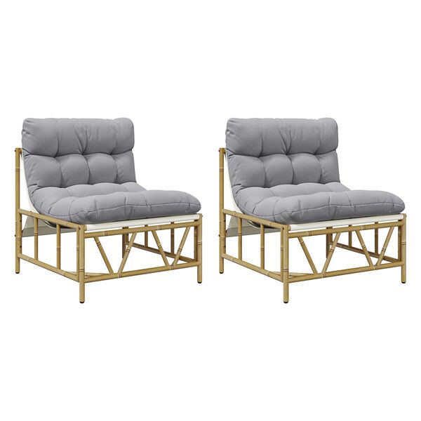 vidaXL Scaun pentru Grădină 2 pcs Gri deschis 75 x 75 x 71 cm Oțel