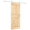 vidaXL Ușă glisantă Natural și Alb 90 x 210 cm Lemn masiv de pin
