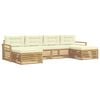 vidaXL Set de canapele de exterior 6 buc. Alb și crem