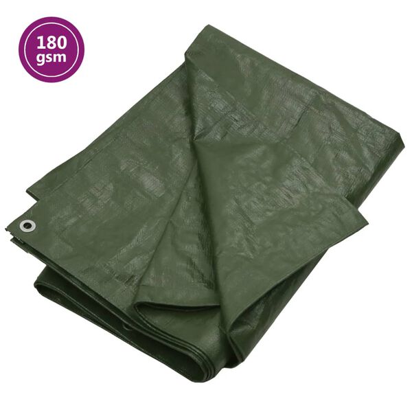 vidaXL Prelată 180 g/m&sup2;, verde, 6x8 m, HDPE