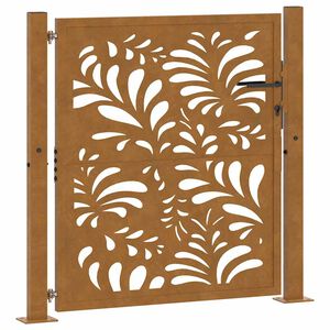 vidaXL Poartă de grădină 100x100 cm, oțel rezistent la intemperii, model ondulat