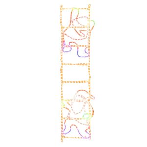 vidaXL Figurină Moș Crăciun pe scară, pliabilă, 552 LED-uri, 50x200 cm