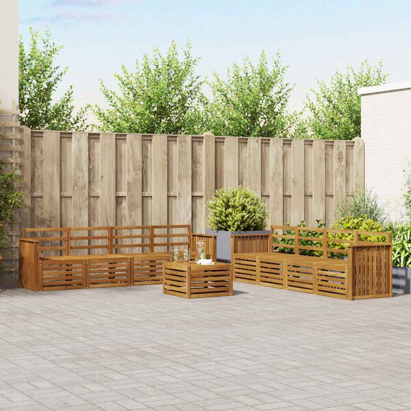 vidaXL Seturi de canapele 9 pcs natural Lemn Solid de Acacia