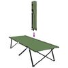 vidaXL Pat pliabil pentru camping Manual 2 pcs Verde 206 x 76 x 74 cm