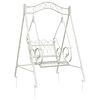 vidaXL Bancă swinging Oțel 113 x 121,5 x 168 cm Alb Antic
